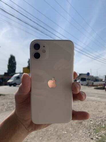 телефоны хонор: IPhone 11, Колдонулган, 64 ГБ, Ак, Кулакчындар, Коргоочу айнек, Каптама, 100 %