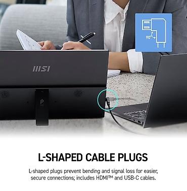 hd monitor: MSI PRO MP165 E6 portativ monitor - Ekran: 15.6 düym, Full HD — 5