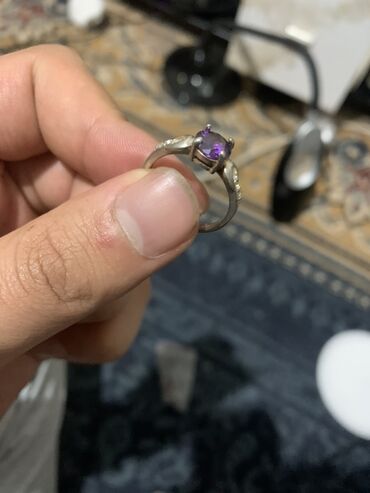 Серебряные кольца: Кольца (набор) 1) Женское кольцо с фиолетовым камнем Женские кольца — 1