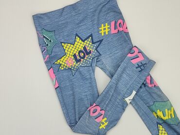 legginsy w kwiatki dla dziewczynki: Leggings for kids, 8 years, 122/128, condition - Fair