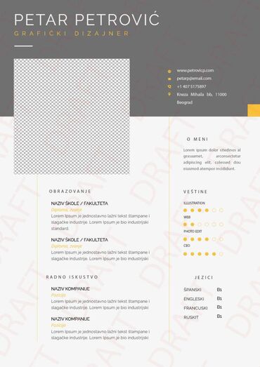 Reklamiranje, štampanje: Izrada i dizajn CV-a Motivacionog pisma Prvi utisak prilikom — 7