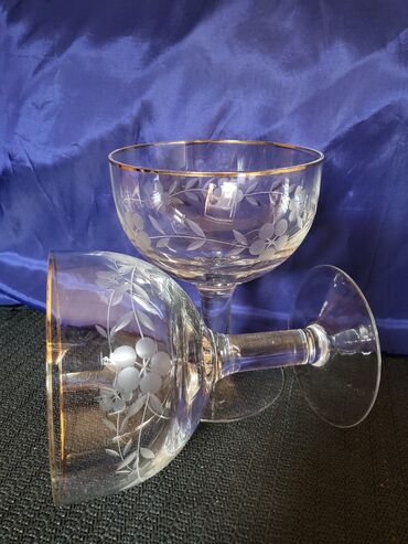 Čaše: Case kristal,rucni rad,gravura za dvoje 0,5 L,univerzalne iz 70ih — 3