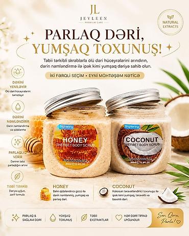 gun eynəyi: Jeyleen Premium Care – Sherbet Body Scrub seriyası Təbii — 1