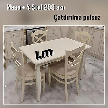 metbex wkaflari: Mətbəx üçün Masa + 4 stul dəsti Endirimde 299azn Sullarda rəng seçimi — 3
