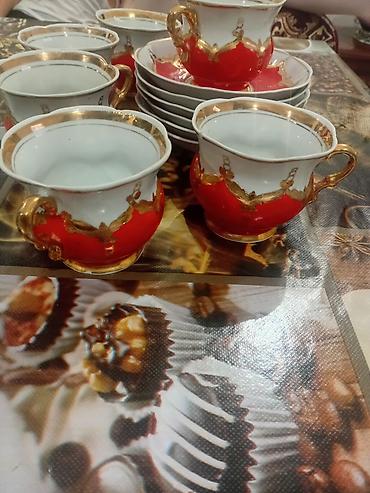 qırmızı qarağat: Çay dəsti, rəng - Qırmızı, Farfor — 1