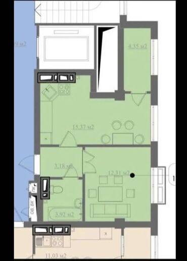 квартира в районе политеха: 1 комната, 40 м², Элитка, 6 этаж, ПСО (под самоотделку)