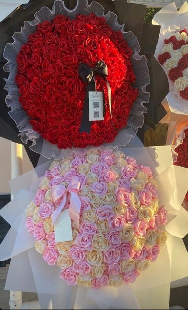 glamurozna torba ogromna cmxcm: Ogromni buket satenskih ruža. U bojama po zelji. Izrada par dana od