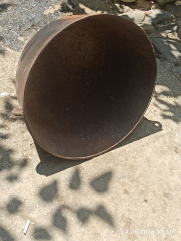 Aş qazanı: İşlənmiş, Aş qazanı, rəng - Boz, Çuqun, 30 sm, SSRİ — 3