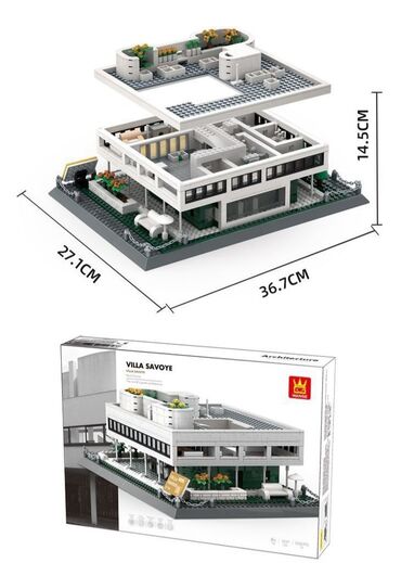 конструктор лего: ⚡️Вилла Savoye 1226 деталей Размер: 27, 1 × 36,7 × 14,5 см Собирая