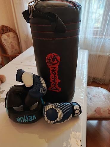 boks sekilleri: Boks/MMA üçün komplekt - Qum torbası: “DRAGON” loqolu, silindrik — 1