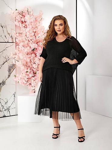 Haljine: 🔥Plisirana midi haljina od tila – ženska - Elegantna plisirana suknja — 5