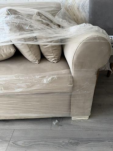 Divanlar: Bej rəngli L formalı künc divan - Klassik yumru qolçaxlarla L künc — 5