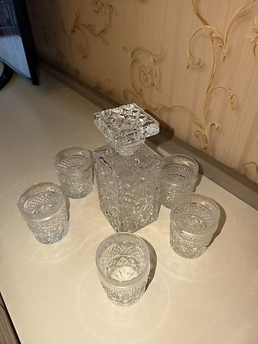 tom stekan: Kəsimli şüşə içki dəsti xrustal. təzədir işlənməyib,təmiz maldır 1 — 3