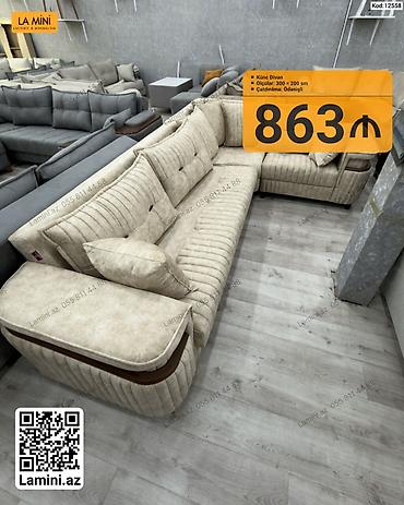 Ev üçün mebel: Künc divan – La Mini - Ölçü: 300 × 200 sm - Yumşaq, rahat oturacaq və — 1