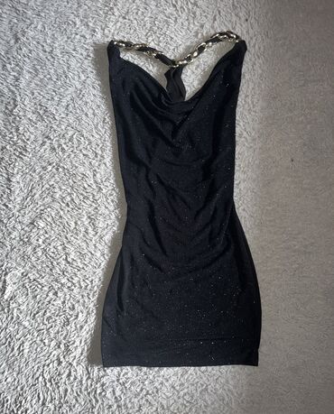 crna duga pamučna haljina: XS (EU 34), S (EU 36), color - Black, Cocktail, With the straps