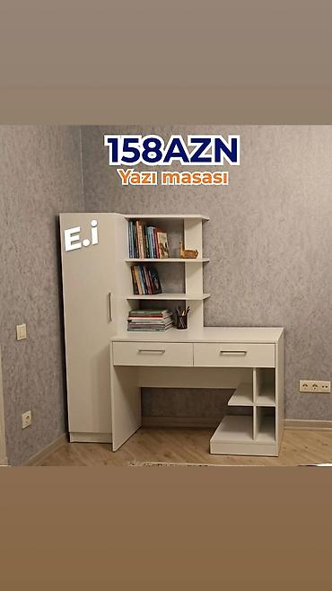 kunc skaf: Yazı masası – 158 AZN Ağ rəngdə funksional iş/oxu guşəsi. - Solda — 1