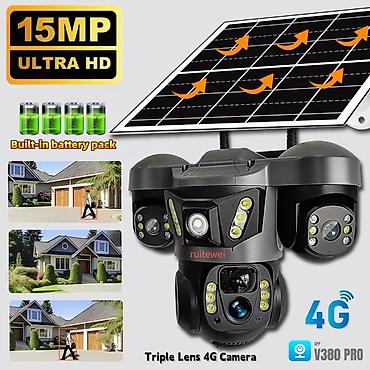 kamera ev ucun: Günəş enerjili 4G təhlükəsizlik kamerası – Triple Lens V380 Pro - — 1
