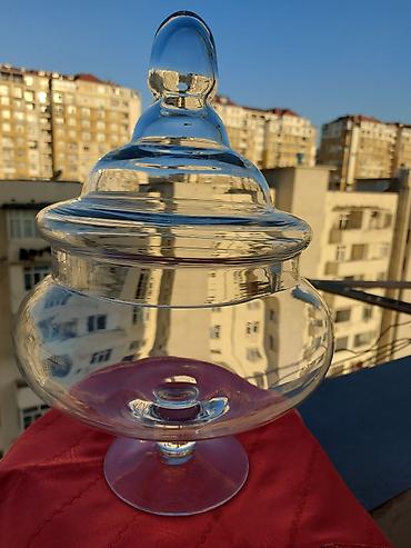Qab-qacaq və mətbəx ləvazimatları: Şüşə qapaqlı konfet qabı – ZEL HOME - Material: şəffaf, qalın şüş - — 2