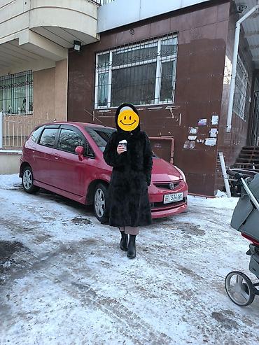 женская кожанный плащ: Шуба, Длинная модель, С капюшоном, M — 2