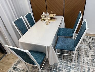 silver kitchen: Кухонный стол и стул, Б/у, Самовывоз, цвет - Синий — 3