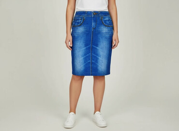 spódnice jeans czarne: Women`s skirt, size XL