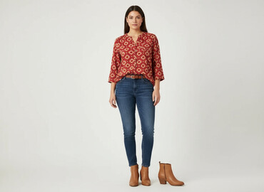 czerwone bluzki: Bonmarche, Women's blouse, size 3XL