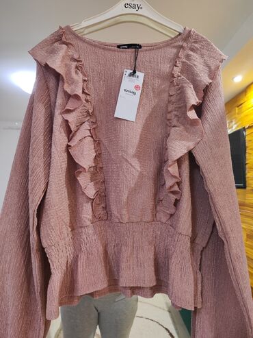 svecane zenske kosulje i bluze za punije: 0101 Brand, XL (EU 42), Polyester, Single-colored, color - Pink