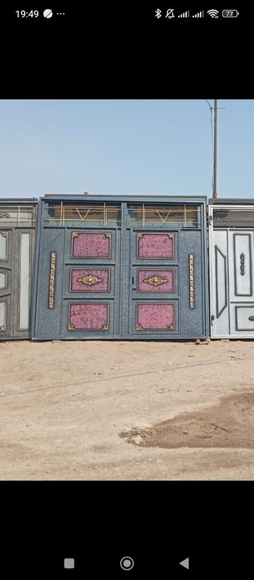 Həyət darvazaları: Dəmir Həyət darvazası, Yana açılan, Mexaniki, rəng - Mavi — 25