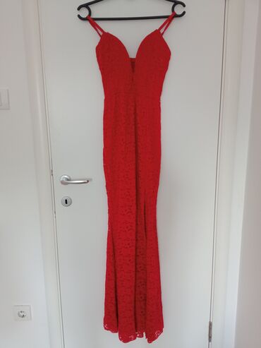 košulja haljina: S (EU 36), M (EU 38), color - Red, Evening, With the straps