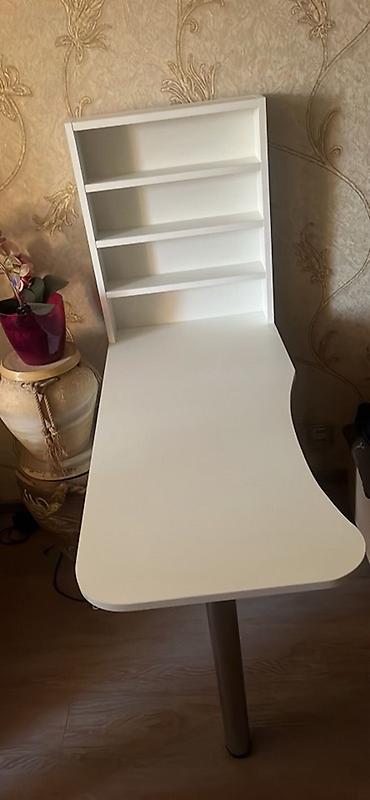 kompüter stol: Künc masa, Stulsuz, Polkalı, Siyirməli, MDF — 3