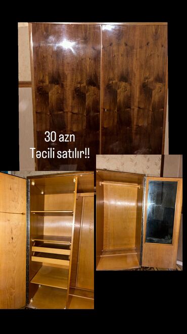 Dolablar: İşlənmiş, Açılan, 2 qapılı Düz dolab, Qarderob, paltar dolabı