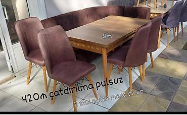 Masa və oturacaq dəstləri: Mətbəx üçün, Yeni, Açılmayan, Dördbucaq masa, 4 stul — 16