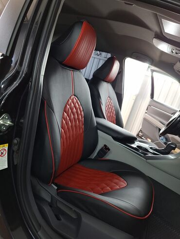 Чехлы и накидки на сиденья: Чехлы Экокожа, цвет - Черный, Toyota, Новый — 9