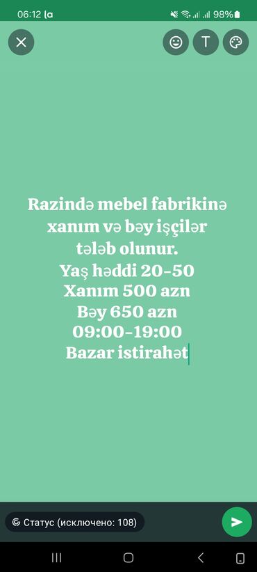 tikiş fabriki: Mebel ustası tələb olunur, 6/1, Aylıq ödəniş