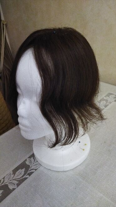 аксессуары для пупсов: Təbii uşaq saçından hazırlanmış boyasız uzunluq 25 sm dəri üstü çolka