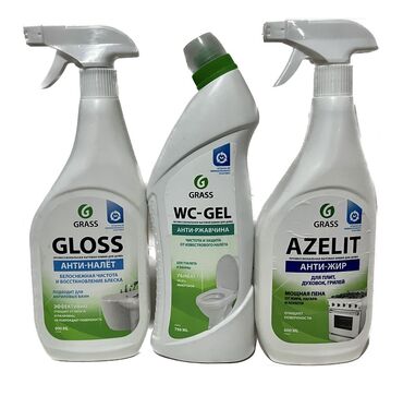 grass: Набор для уборки от Grass В комплекте Gloss (анти-налёт)+ WC-Gel