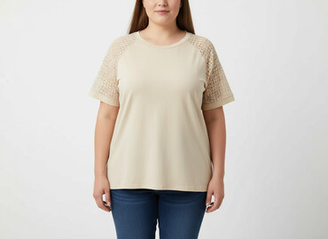 koszulki z rękawem do łokcia damskie: T-shirt damski, rozmiar 5XL