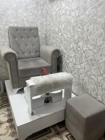Salon, tibbi mebel: Pedikür üçün tam dəst - Yumşaq, samtə bənzər parça ilə üzlənmiş — 1