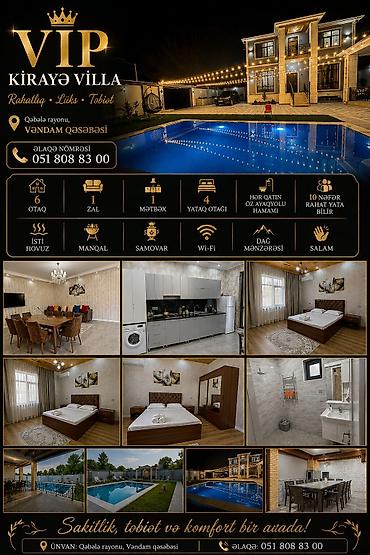 hövsan türkan: VIP kirayə villa – Qəbələ rayonu, Vəndam qəsəbəsi Rahatlıq • Lüks • — 1