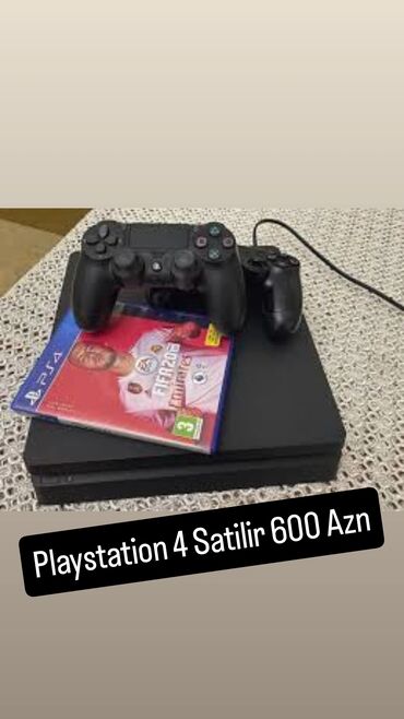 islenmis telefon alisi: Playstation 4 Satilir 5 oyun uste verilirk .iki pult .Qiymet 600 Azn