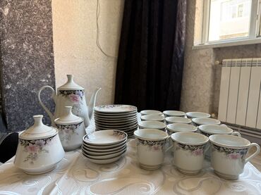 Çay dəstləri və servizlər: Çay dəsti, rəng - Ağ, Farfor, 10 nəfərlik, Rusiya — 6