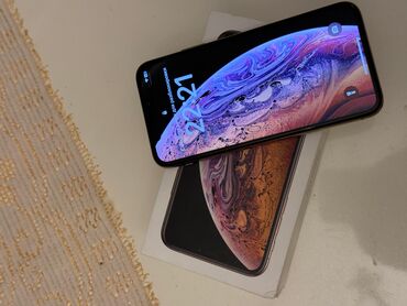 Apple iPhone: IPhone Xs, 128 GB, Matte Gold, Simsiz şarj, Face ID, Sənədlərlə