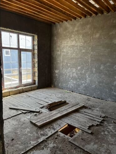 Tikinti işləri: 2 mərtəbəli daş ev karkası - Layihə: geniş eyvanlı, sütunlu fasad; — 5