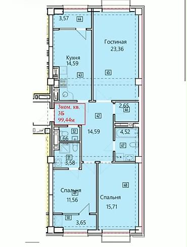 Новостройки от застройщика: 3-комнатная квартира в мкр. Асанбай, ЖК New York (Elite House) Бекбол — 3