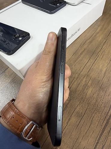 telecom: IPhone 15, 128 GB, Black Titanium, Zəmanət, Sənədlərlə — 3