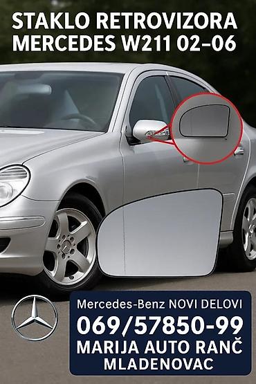 MERCEDES E KLASA LEVO STAKLO RETROVIZORA W211-O6 SA GREJAC | Levo