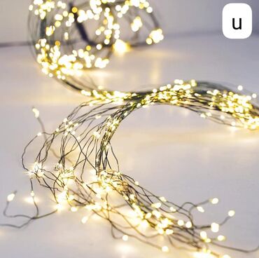 Yeni il oyuncaqları və bəzəkləri: Məftil işıq Yolka və ya dekor üçün istifadə olunur 220 woltla işləyir — 9