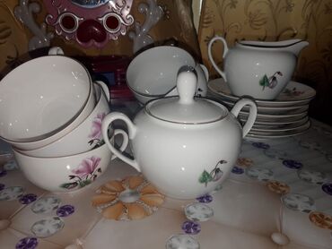 обеденный набор: Çay dəsti, rəng - Ağ, Farfor