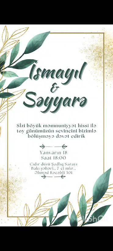 ad gunu ev dekoru: Məhsul: Fərdi toy dəvətnamələrinin hazırlanması və dizaynı — 4