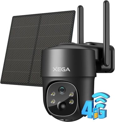 action kamera 4k: Kamera 4G sim kartli SOLAR 360° smart kamera 3MP Full HD 64gb yaddaş